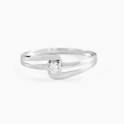 Bague Nesryne Or Blanc Oxyde De Zirconium