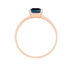 Bague Noee Or Rose Topaze Et Oxyde De Zirconium