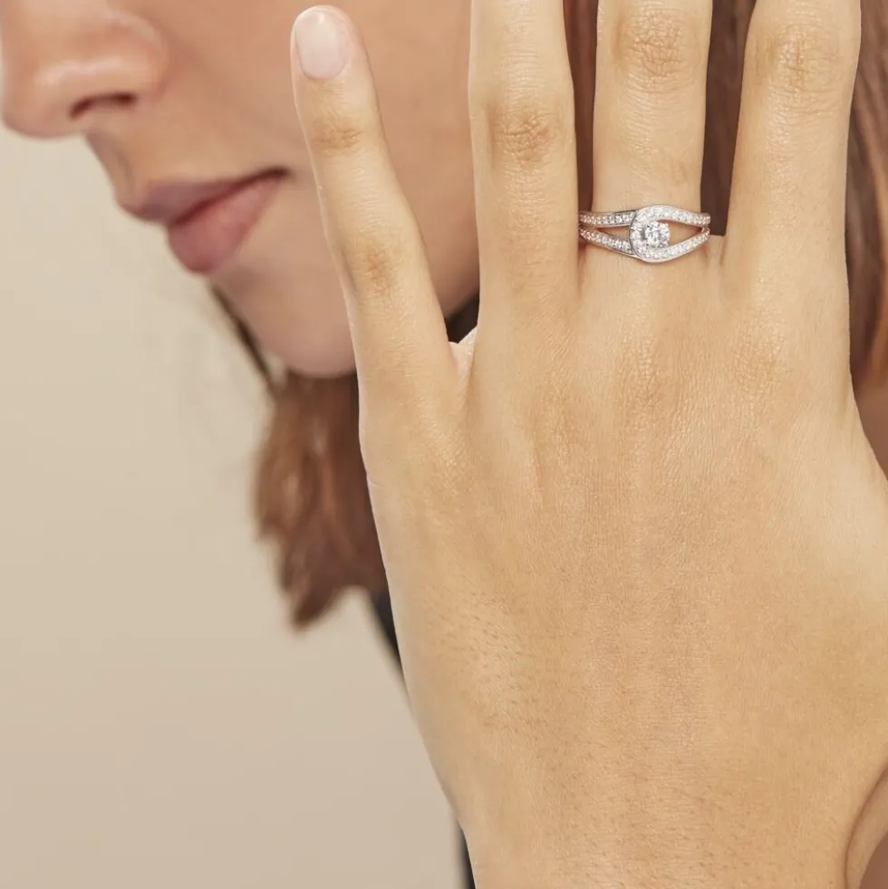 Bague Or Blanc Alease Diamants Synthétiques