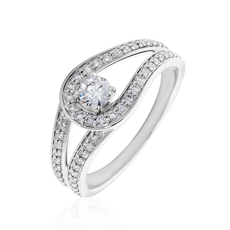 Bague Or Blanc Alease Diamants Synthétiques