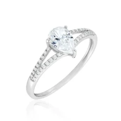 Bague Or Blanc Marinda Oxyde De Zirconium