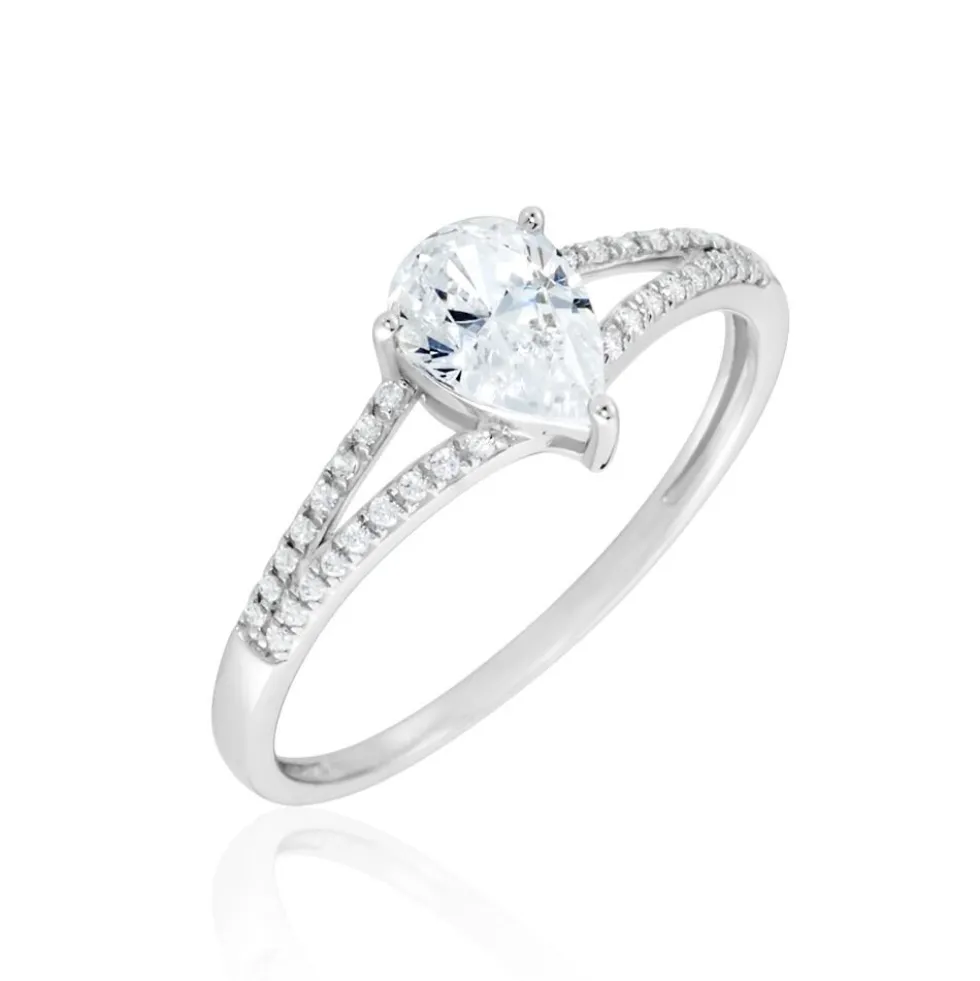 Bague Or Blanc Marinda Oxyde De Zirconium