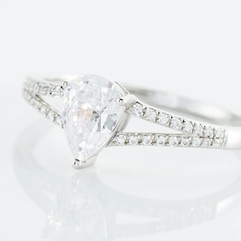 Bague Or Blanc Marinda Oxyde De Zirconium