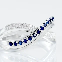Bague Or Blanc Maudy Saphirs Diamants