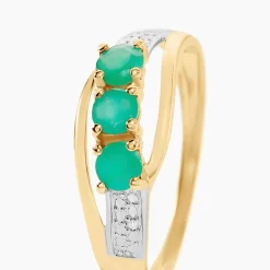 Bague Or Jaune Abelard Emeraudes Diamants