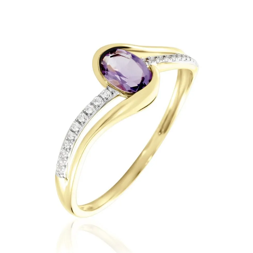 Bague Or Jaune Anja Améthyste
