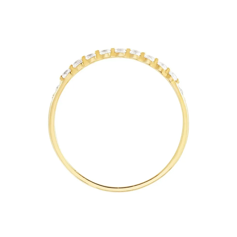 Bague Or Jaune Eclat D'etoile Oxyde De Zirconium