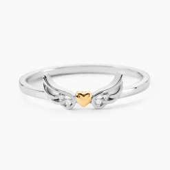 Bague Or Jaune et Argent Blanc Oxyde De Zirconium