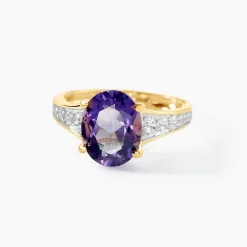 Bague Or Jaune Marie-camille Améthyste Oxydes De Zirconium