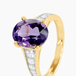 Bague Or Jaune Marie-camille Améthyste Oxydes De Zirconium