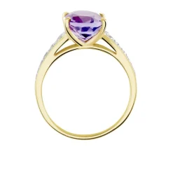 Bague Or Jaune Marie-camille Améthyste Oxydes De Zirconium