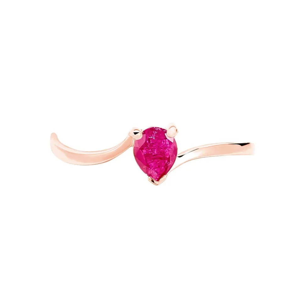 Bague Or Rose Amita Rubis