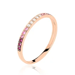 Bague Or Rose Auregane Saphir Diamant