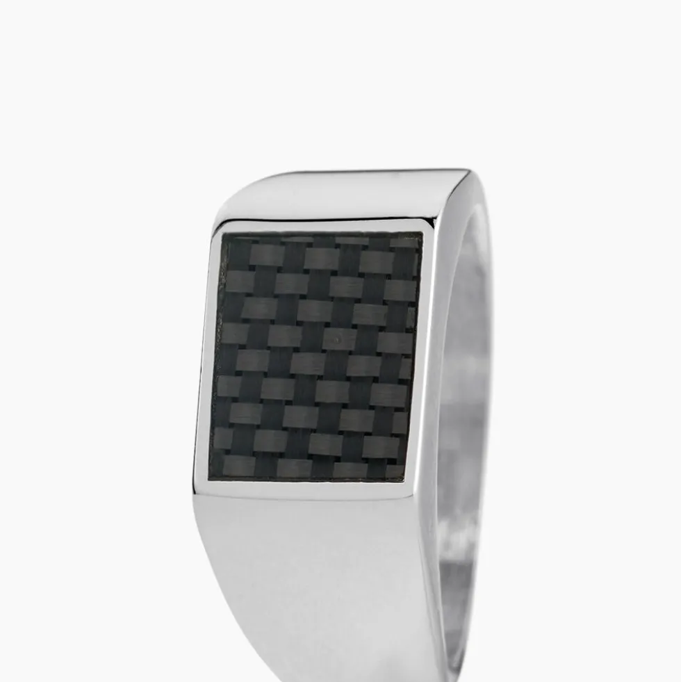 Bague Phebus Him Bruce Acier Blanc
