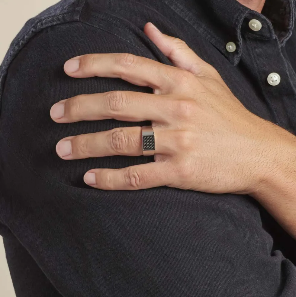 Bague Phebus Him Bruce Acier Blanc