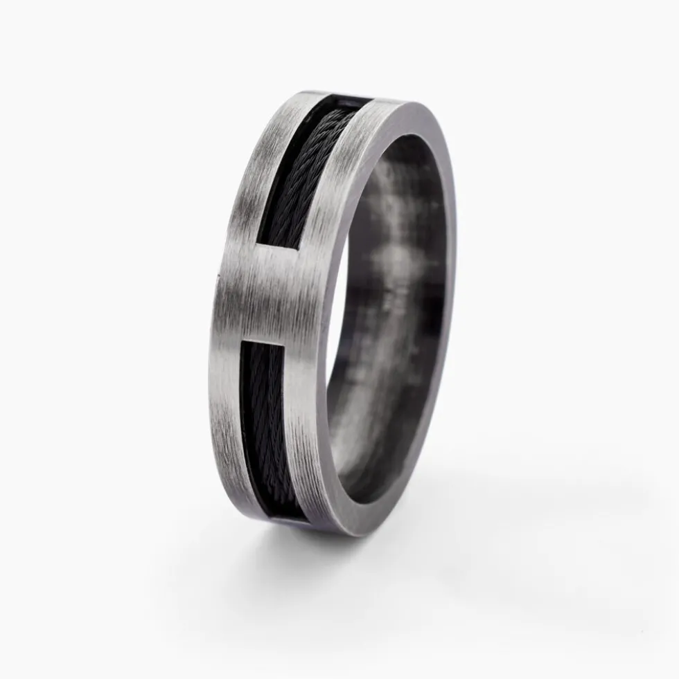 Bague Phebus Him Cosme Acier Noir