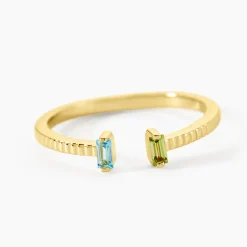Bague Poem Argent Jaune Péridot Topaze