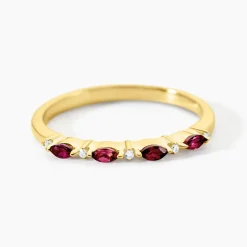 Bague Poem Argent Jaune Rhodolite Oxyde De Zirconium