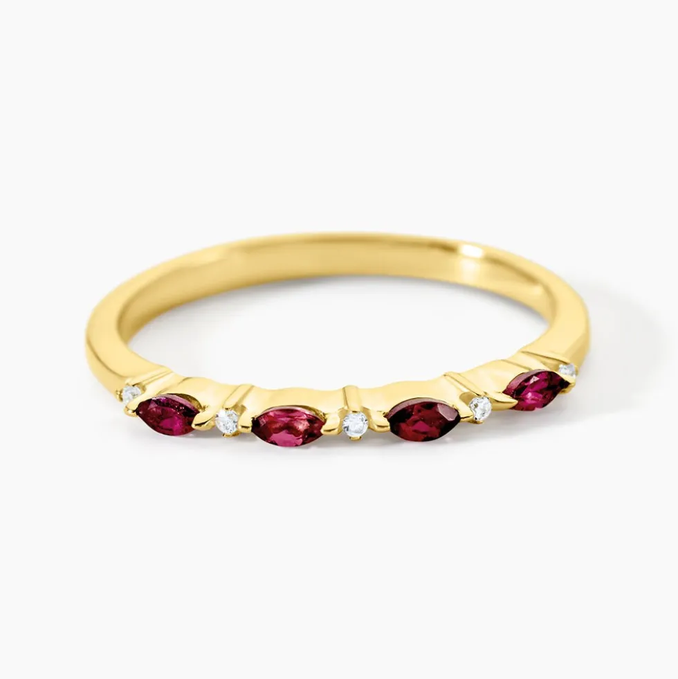 Bague Poem Argent Jaune Rhodolite Oxyde De Zirconium
