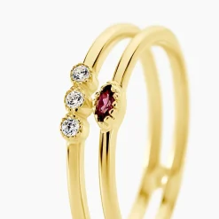 Bague Poem Argent Jaune Rhodolite Oxyde De Zirconium