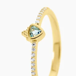 Bague Poem Argent Jaune Topaze Oxyde De Zirconium
