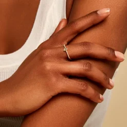 Bague Poem Argent Jaune Topaze Oxyde De Zirconium