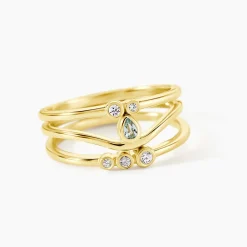 Bague Poem Argent Jaune Topaze Oxyde De Zirconium