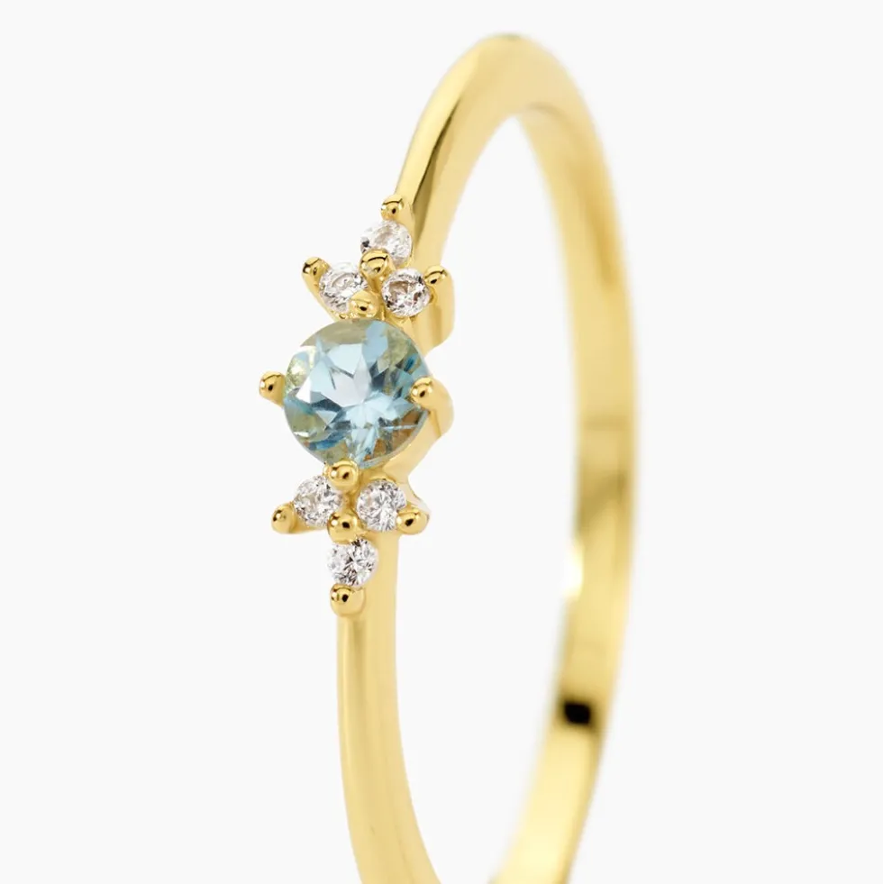Bague Poem Argent Jaune Topaze Oxyde De Zirconium