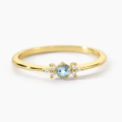 Bague Poem Argent Jaune Topaze Oxyde De Zirconium