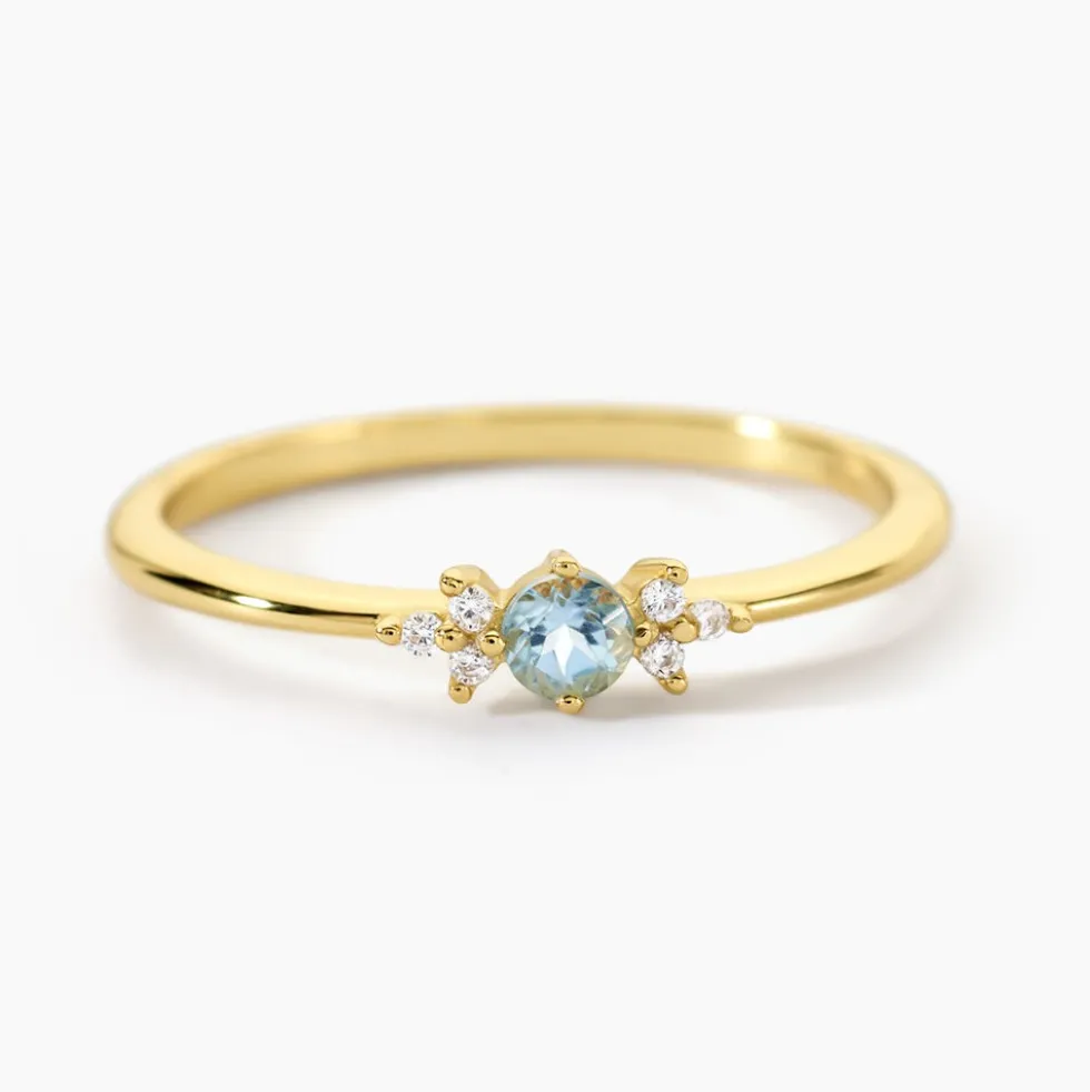 Bague Poem Argent Jaune Topaze Oxyde De Zirconium
