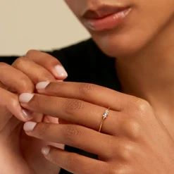 Bague Poem Argent Jaune Topaze Oxyde De Zirconium