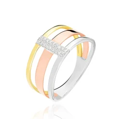 Bague Rainbow Or Tricolore Diamant