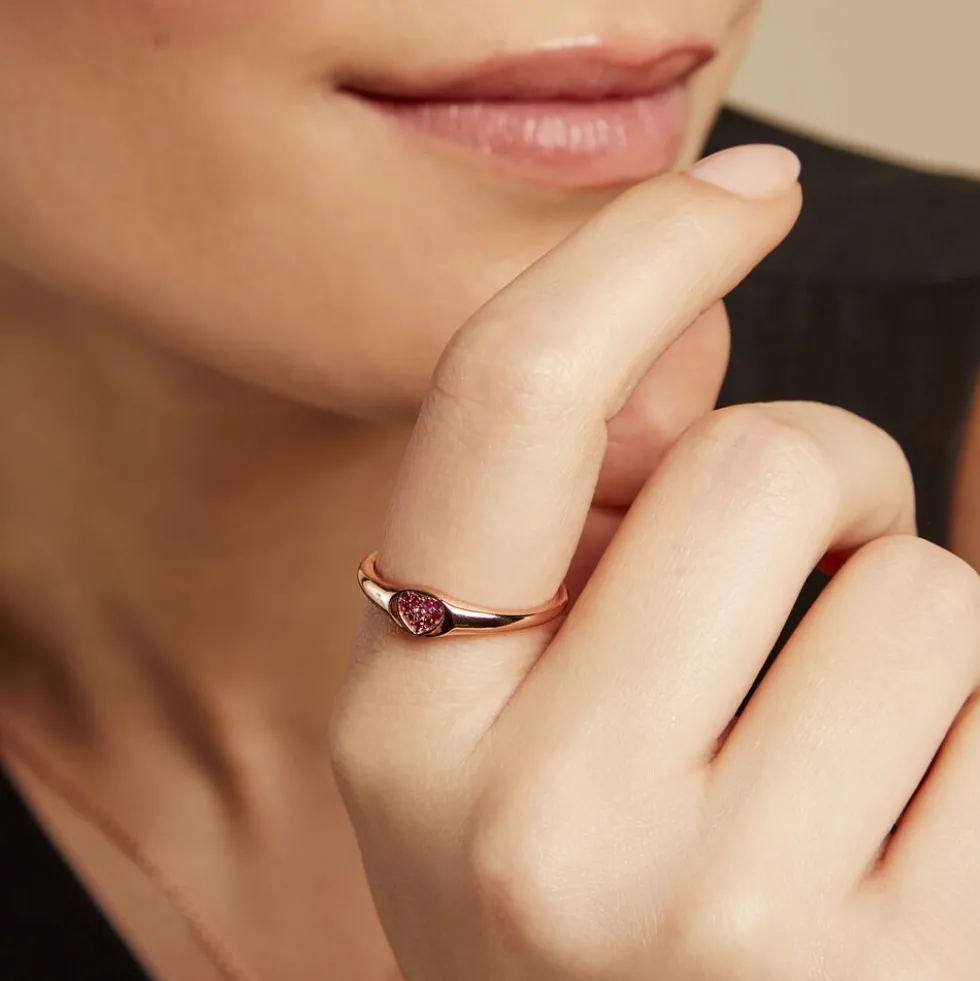 Bague Reflets Romantiques Argent Rose Oxyde De Zirconium