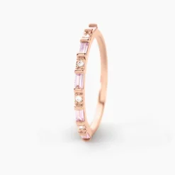 Bague Reflets Romantiques Argent Rose Oxyde De Zirconium
