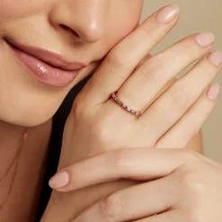 Bague Reflets Romantiques Argent Rose Oxyde De Zirconium