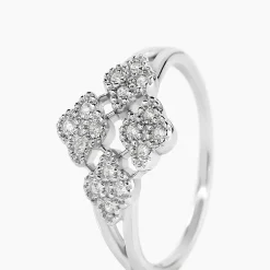 Bague Roseraie Argent Blanc Oxyde De Zirconium