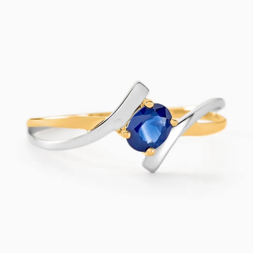 Bague Rosmunda Or Bicolore Saphir