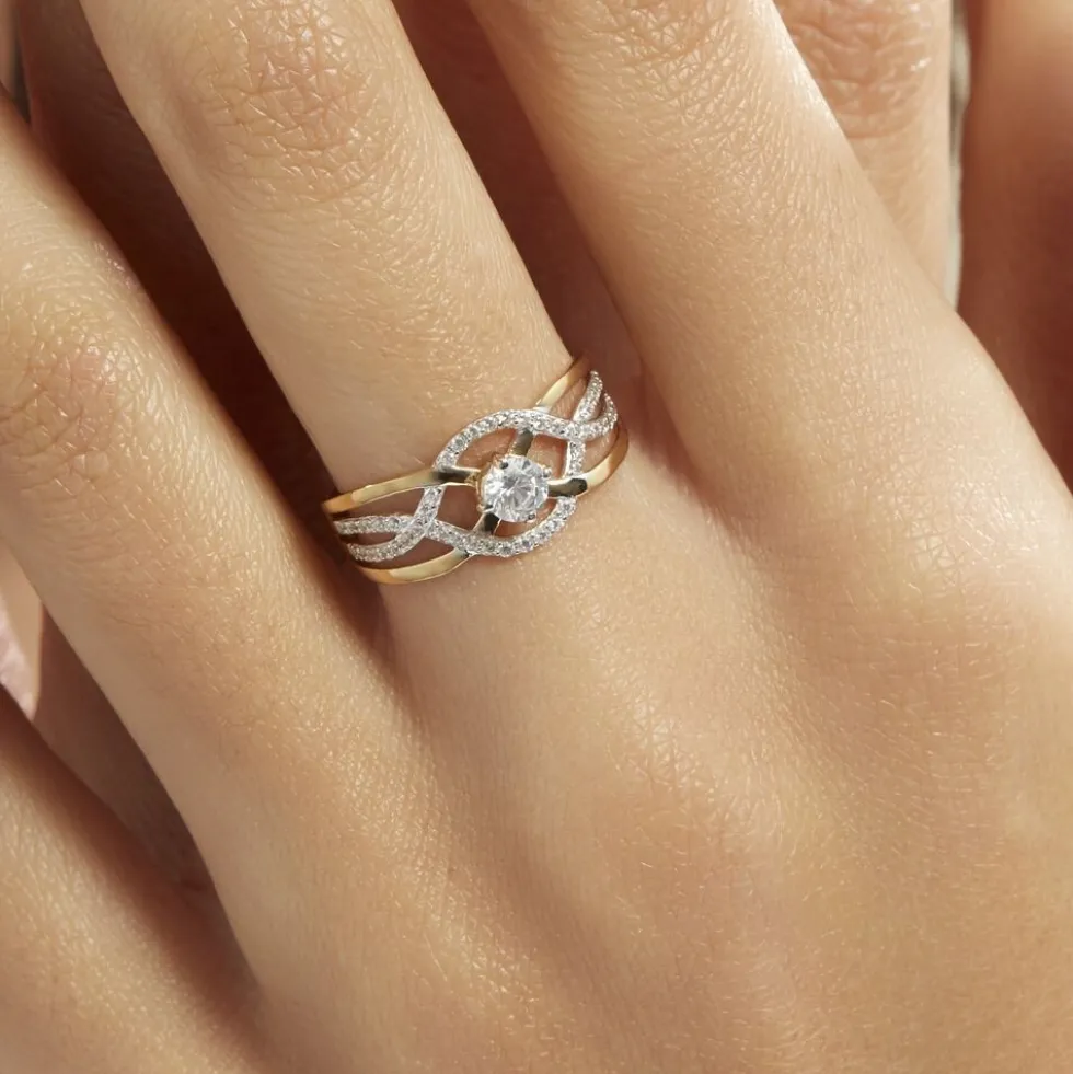 Bague Rozena Or Jaune Oxyde De Zirconium