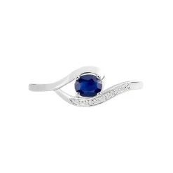 Bague Sagesse Or Blanc Saphir Et Diamant