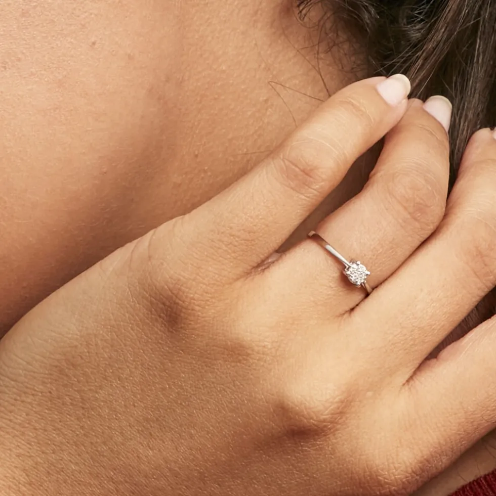 Bague Sandrine Or Blanc Diamant