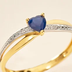 Bague Skylar Or Bicolore Saphir Diamant