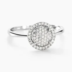 Bague Soleil D'hiver Or Blanc Diamant Divers