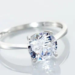 Bague Solitaire Abriel Or Blanc Oxyde De Zirconium
