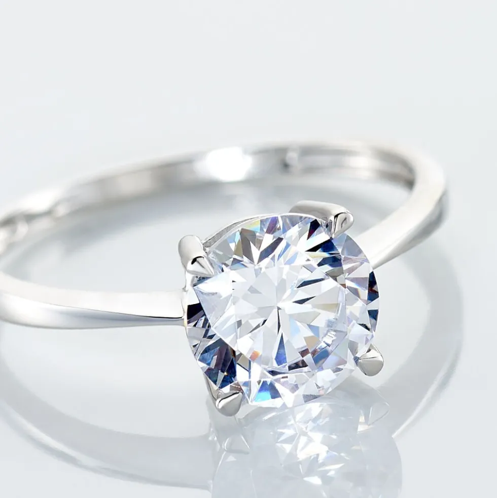 Bague Solitaire Abriel Or Blanc Oxyde De Zirconium