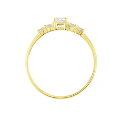 Bague Solitaire Accompagné Or Jaune Antonette Oxyde De Zirconium