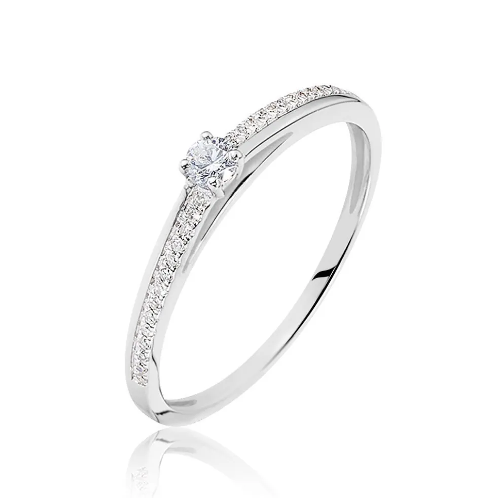Bague Solitaire Alexandra Or Blanc Diamant
