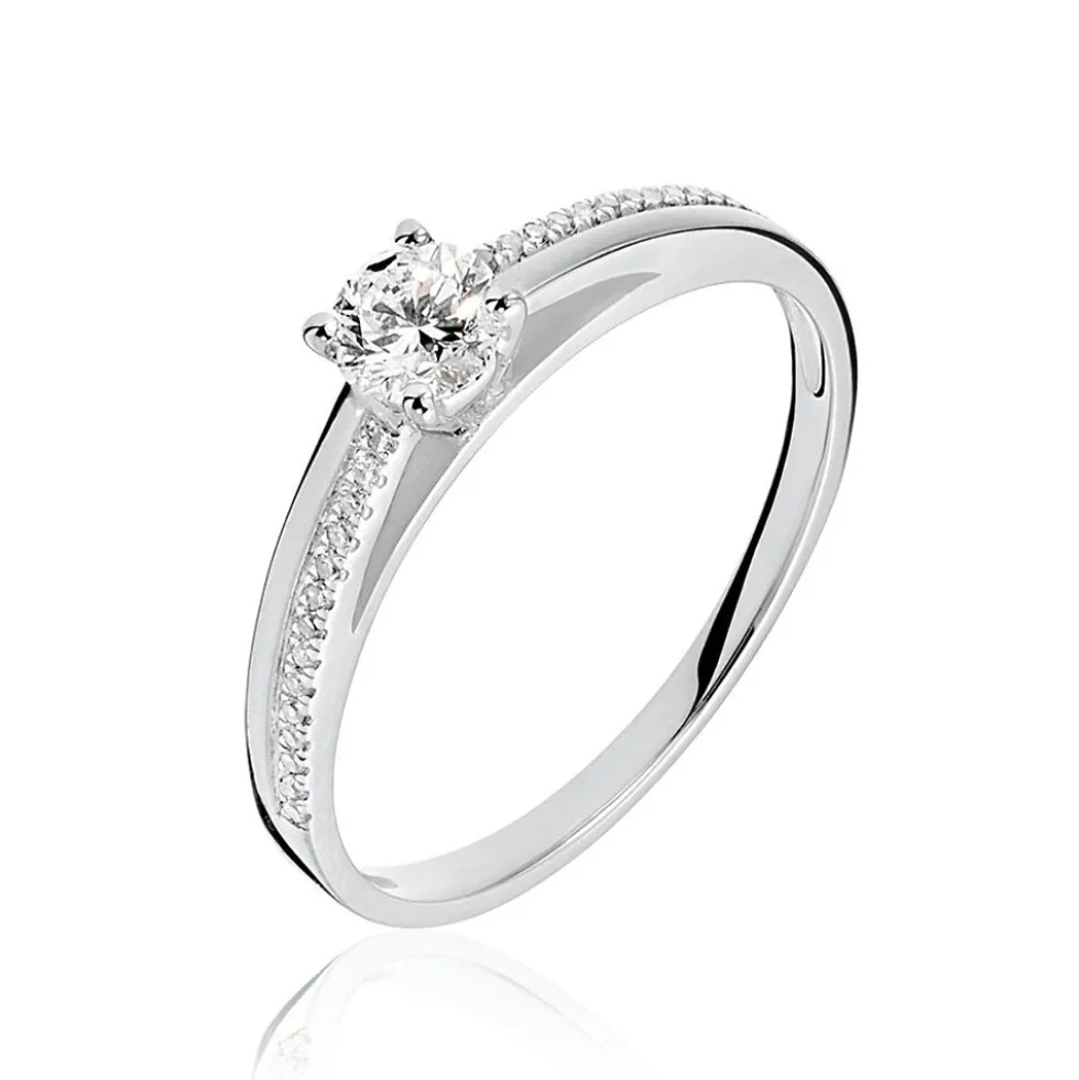 Bague Solitaire Alexandra Or Blanc Diamant