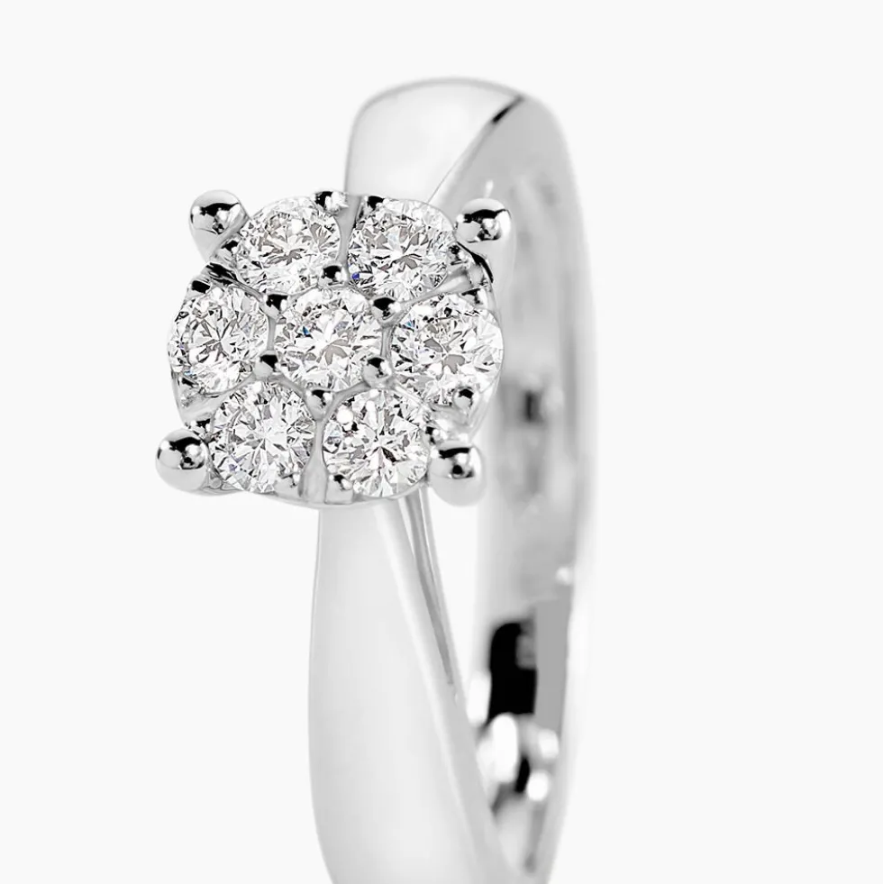 Bague Solitaire Charlene Or Blanc Diamant Synthetique