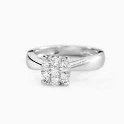 Bague Solitaire Charlene Or Blanc Diamant Synthetique