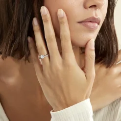 Bague Solitaire Essie Argent Blanc Oxyde De Zirconium